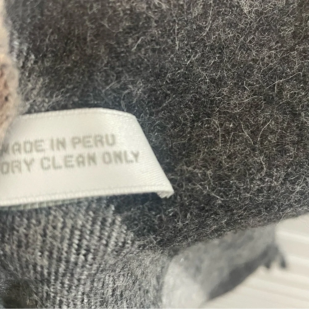 Plaid Gray Tones Baby Alpaca Made In Peru Scarf